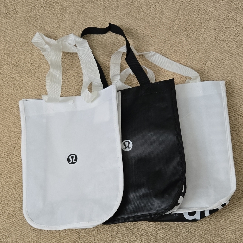 Lululemon Athletica Black and White Minimalist Totes